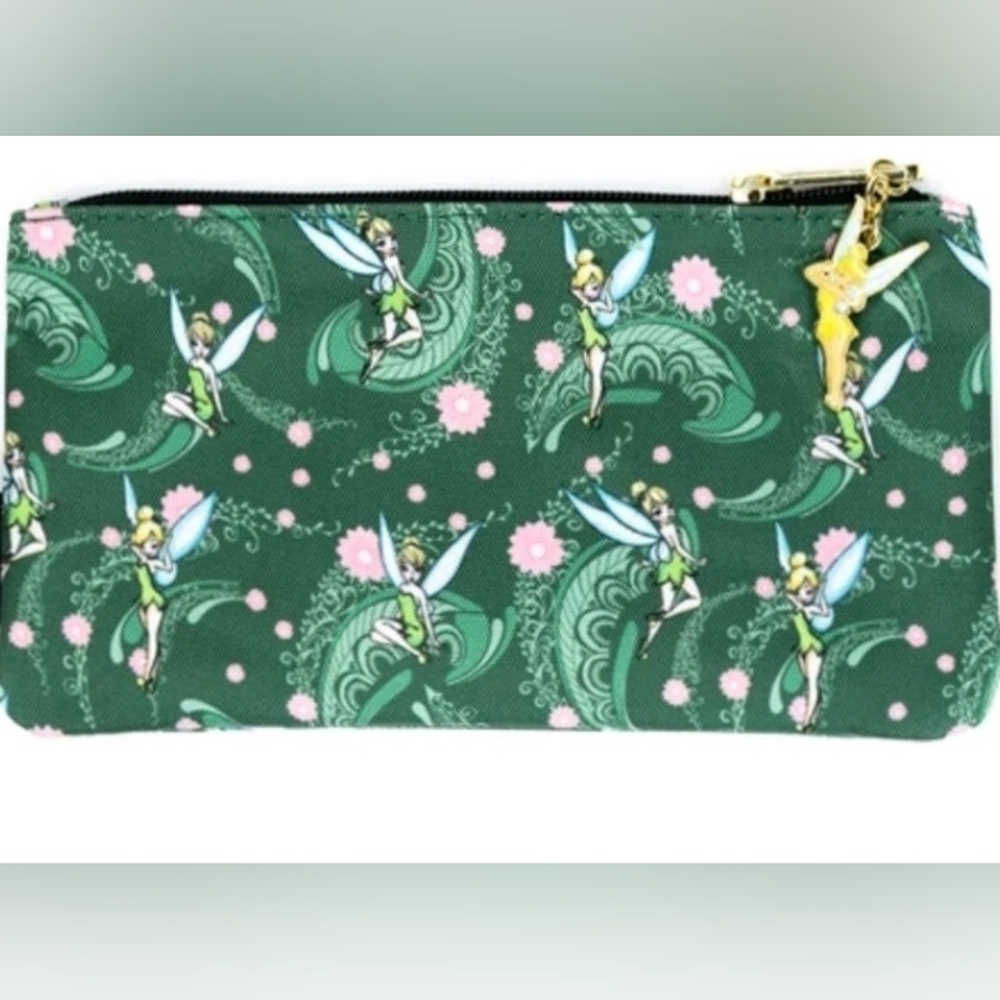 Loungefly Disney Peter Pan Tinker Bell Paisley Floral Cosmetic Pouch Exclusive